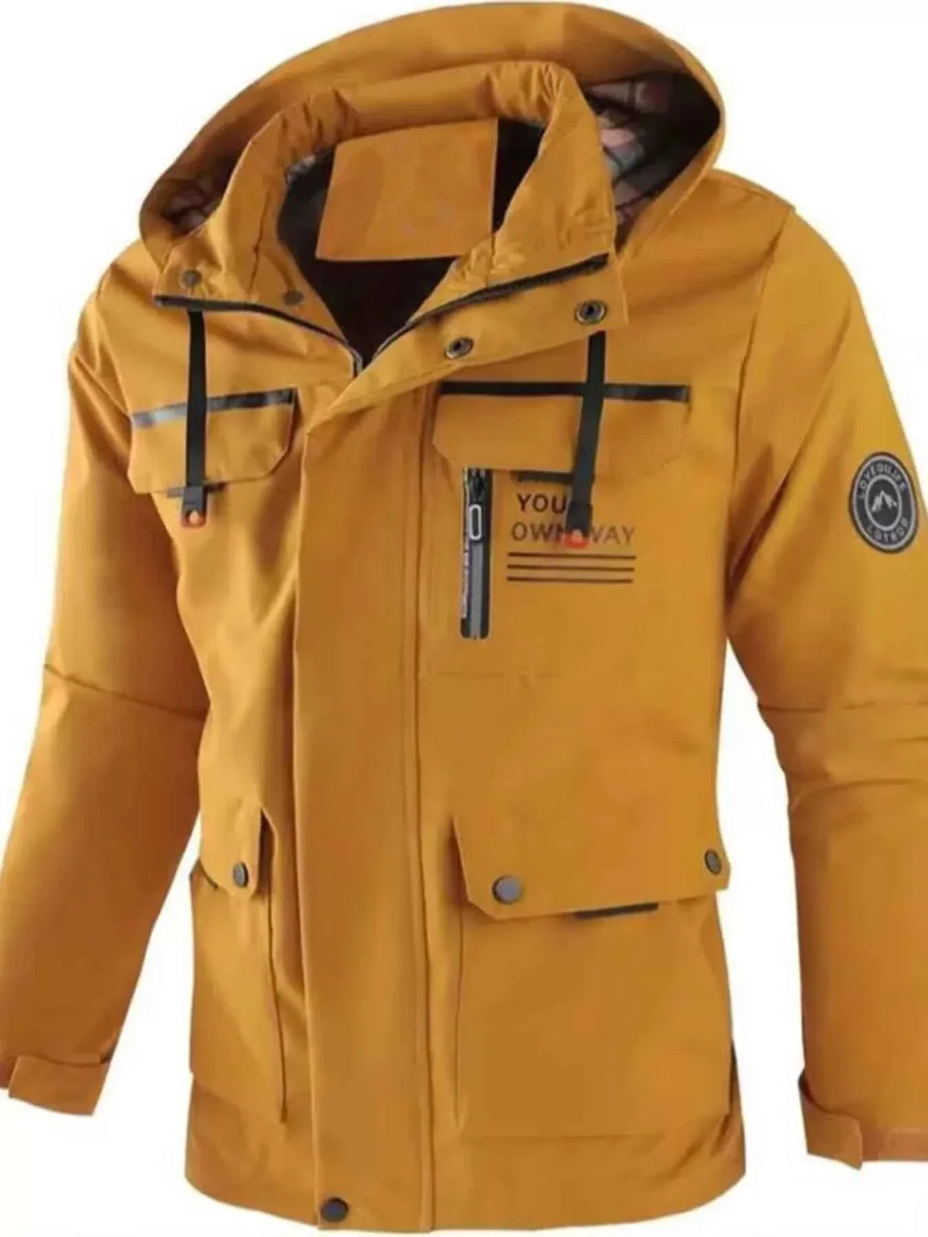 Men's Plus Size Hooded Outdoor Windproof Coat